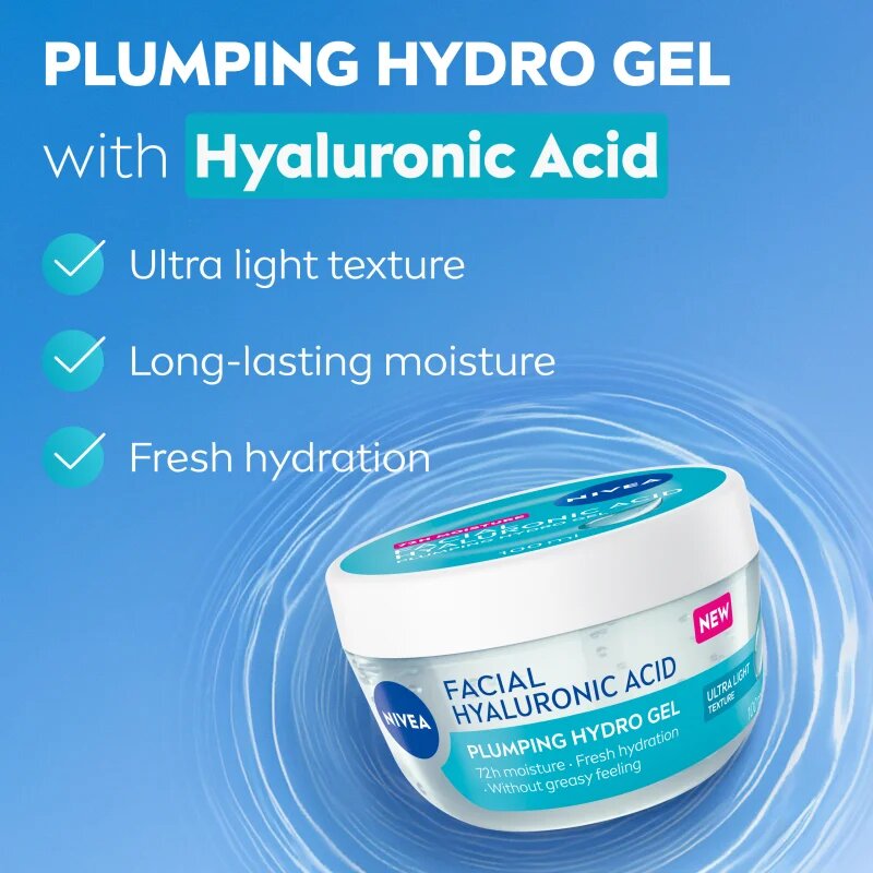 Nivea Facial Plumping Hydro Gel hydratační pleťový gel s kyselinou hyaluronovou 100 ml