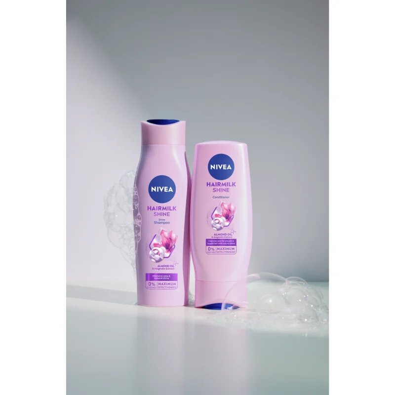 Nivea Hairmilk Shine pečující šampon 250 ml