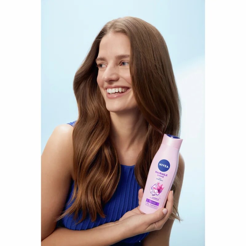 Nivea Hairmilk Shine pečující šampon 400 ml