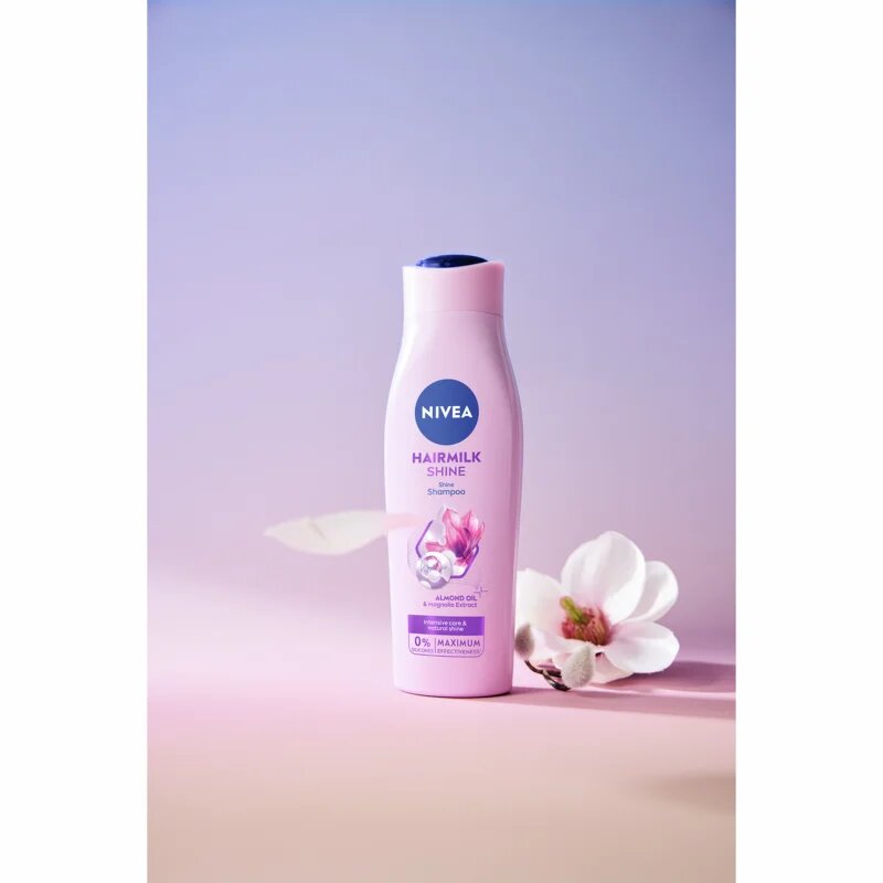 Nivea Hairmilk Shine pečující šampon 400 ml