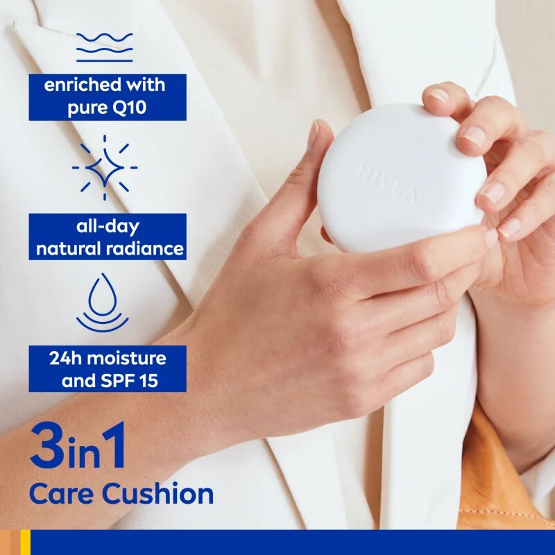 Nivea Hyaluron Cellular Filler Cushion make-up v houbičce 3 v 1 odstín 02 Medium 15 g