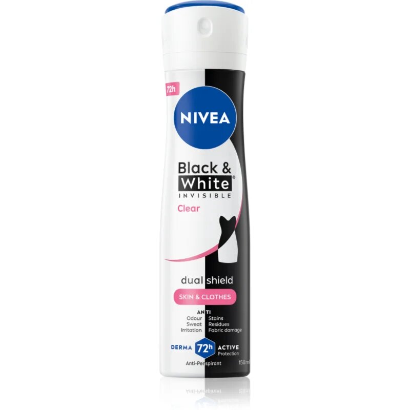Nivea Invisible Black & White Clear antiperspirant ve spreji pro ženy 150 ml