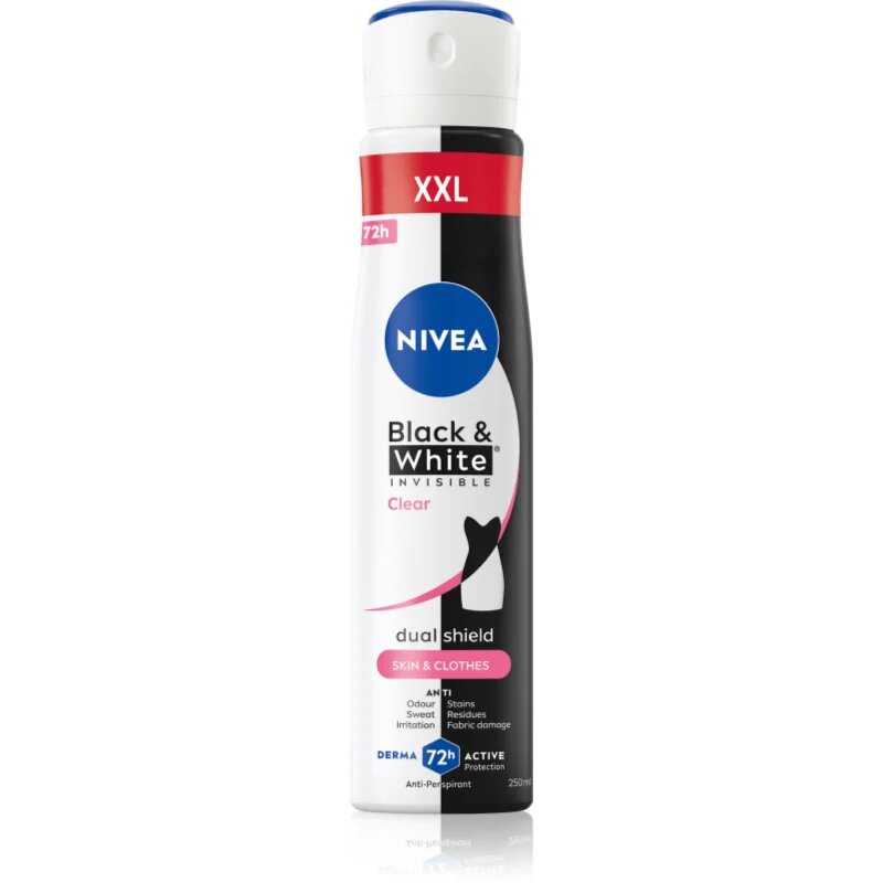 Nivea Invisible Black & White Clear antiperspirant ve spreji pro ženy 250 ml