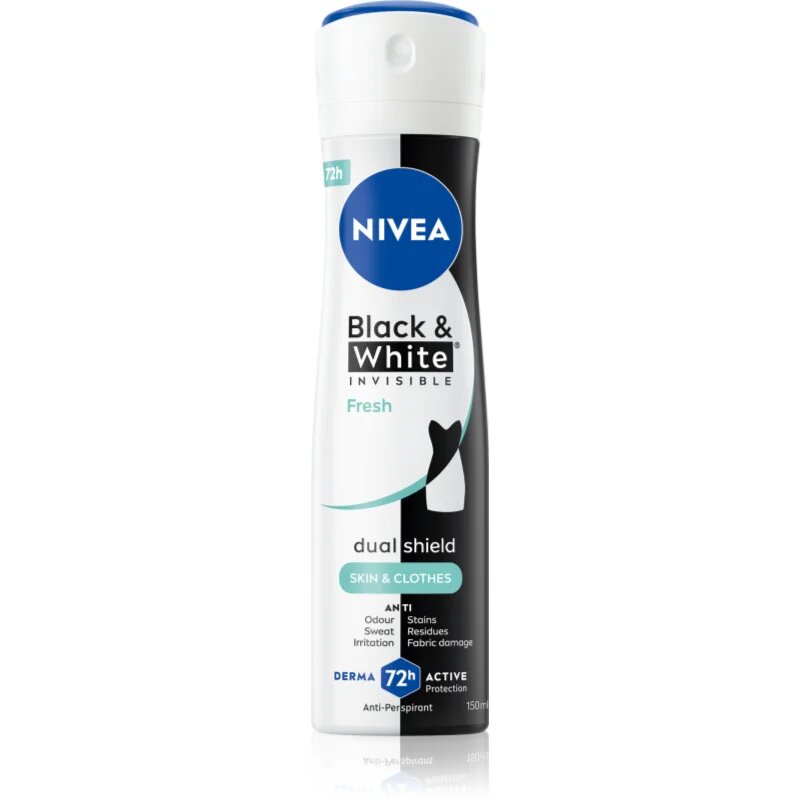 Nivea Invisible Black & White Fresh antiperspirant ve spreji pro ženy 150 ml