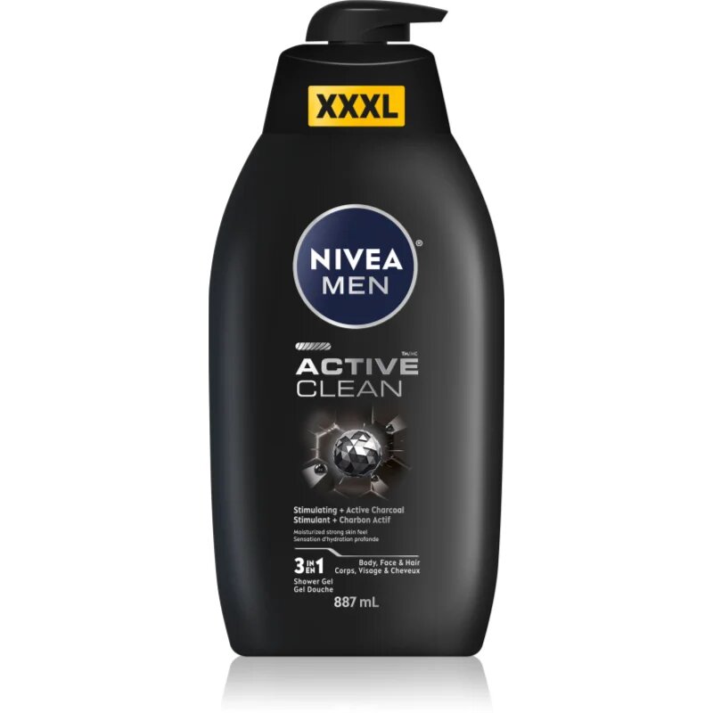 Nivea MEN Active Clean sprchový gel pro muže 887 ml