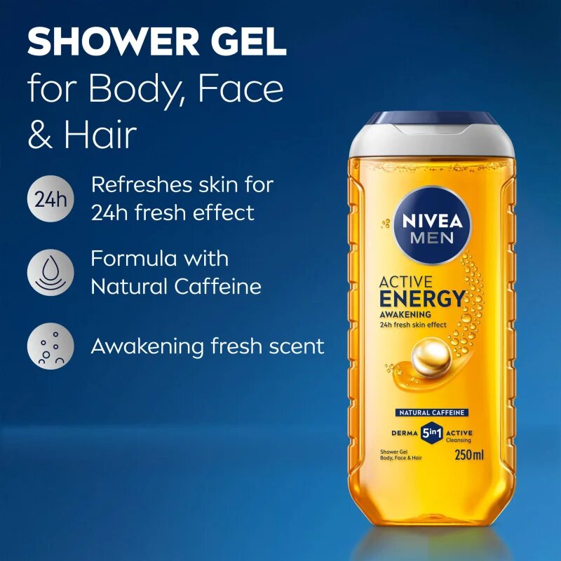 Nivea MEN Active Energy sprchový gel pro muže 250 ml