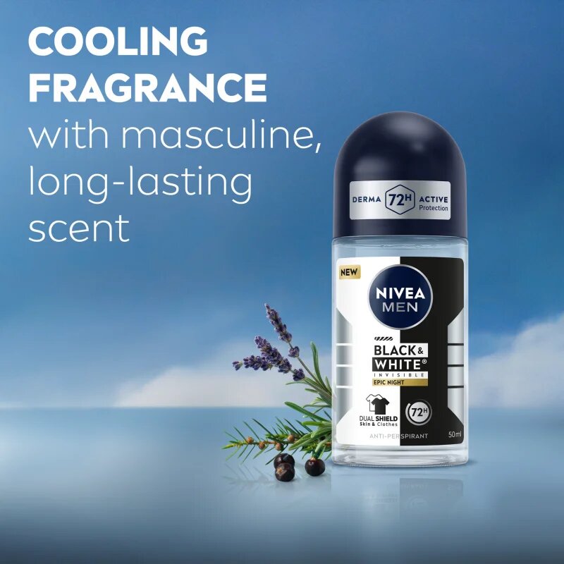 Nivea MEN Black & White Epic Night antiperspirant roll-on 72h 50 ml