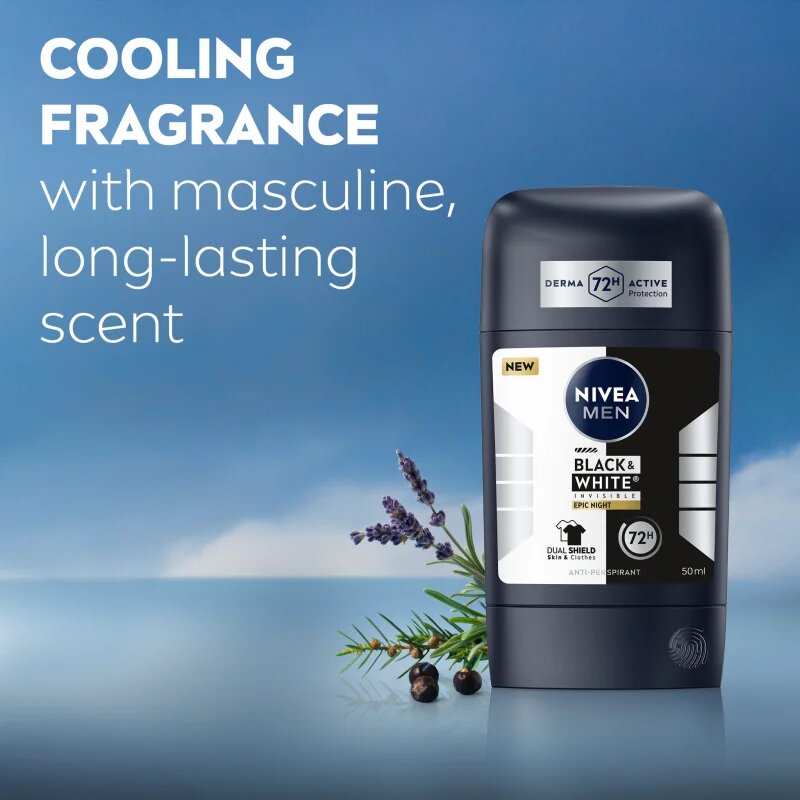 Nivea MEN Black & White Epic Night tuhý antiperspirant pro muže 50 ml