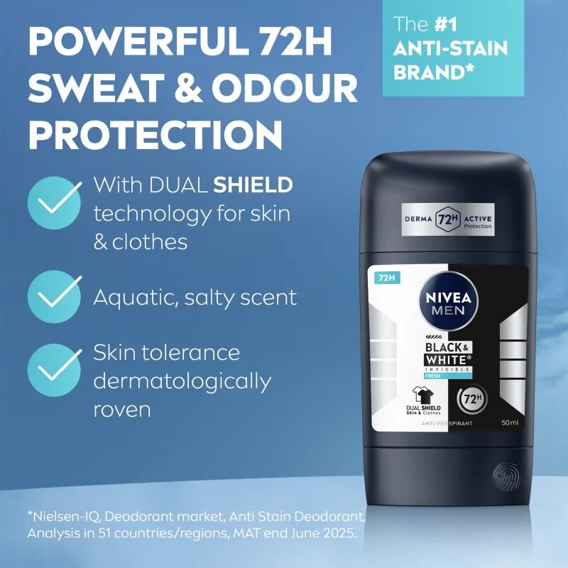 Nivea MEN Black & White Invisible Fresh tuhý antiperspirant pro muže 50 ml