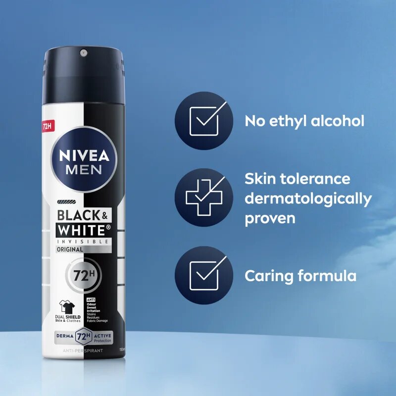 Nivea MEN Black & White Invisible Original antiperspirant ve spreji pro muže 200 ml