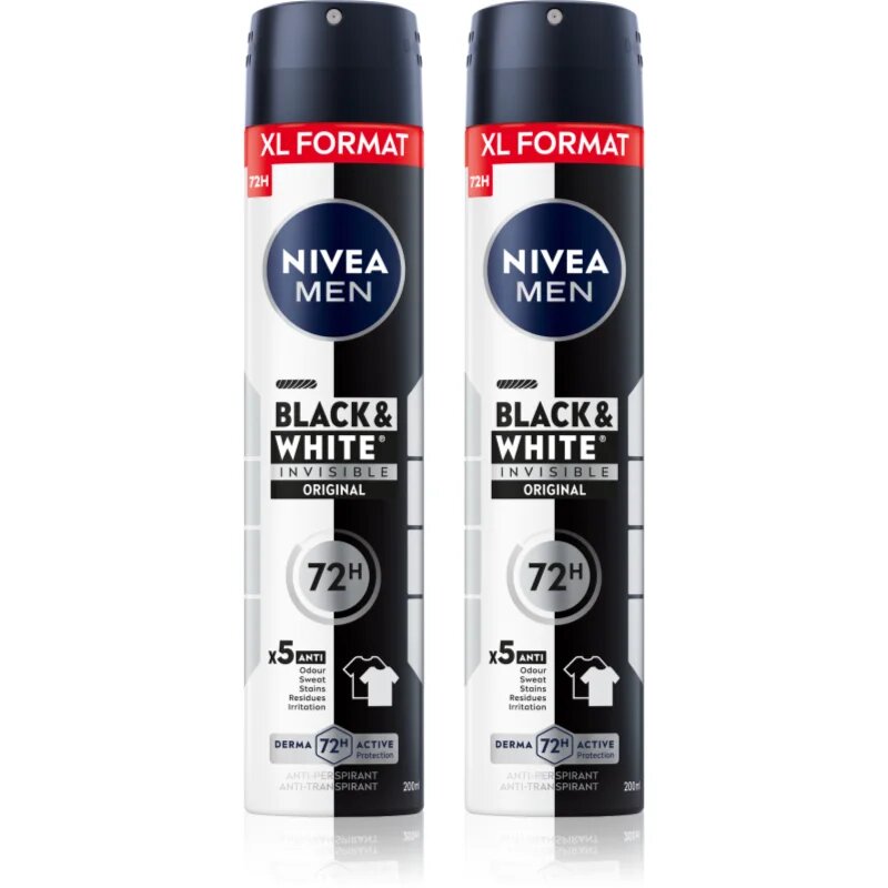 Nivea MEN Black & White Invisible Original antiperspirant ve spreji výhodné balení