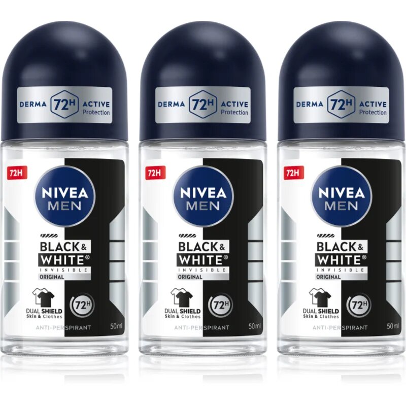 Nivea MEN Black & White Invisible Original kuličkový antiperspirant výhodné balení