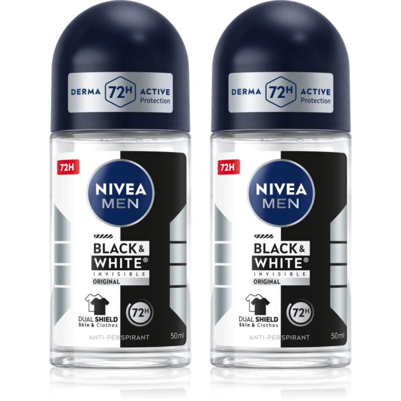 Nivea MEN Black & White Invisible Original kuličkový antiperspirant výhodné balení