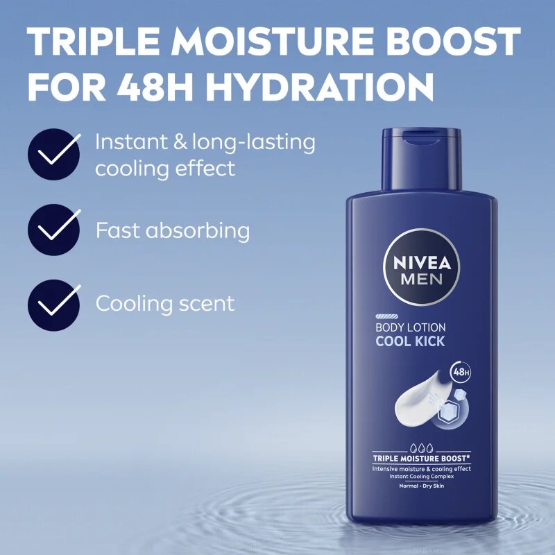 Nivea MEN Cool Kick hydratační tělové mléko 400 ml