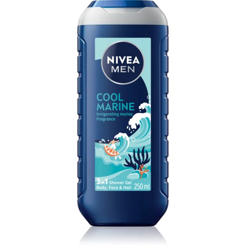 Nivea MEN Cool Marine sprchový gel na tělo a vlasy 250 ml