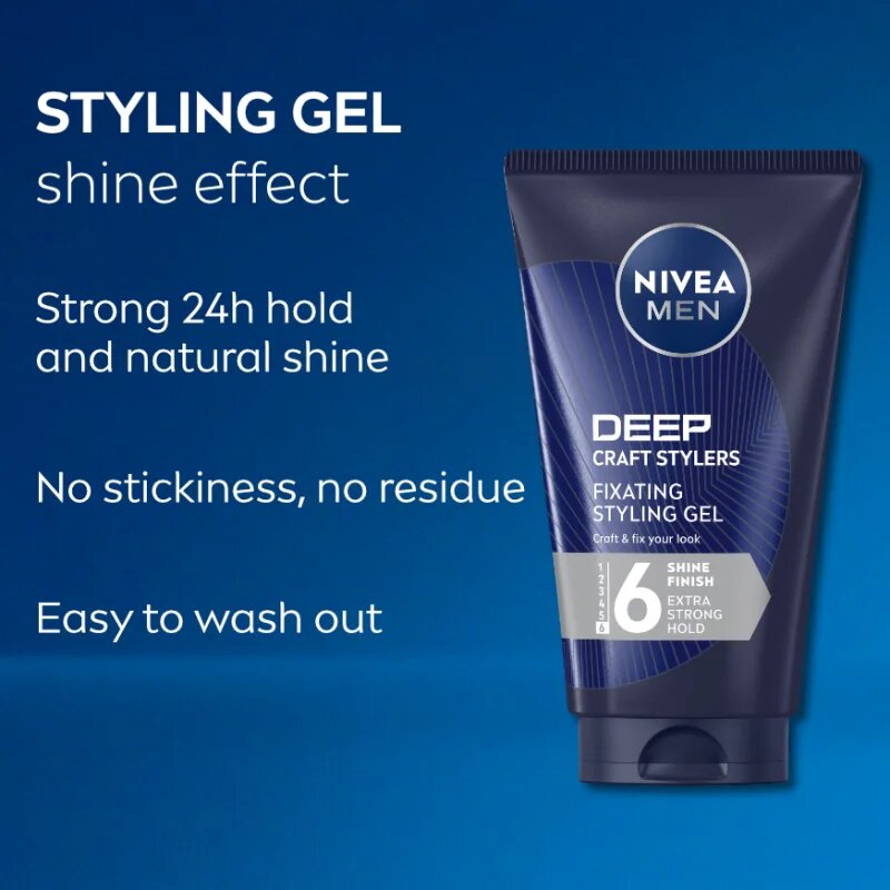 Nivea MEN Craft Stylers stylingový gel pro hladké a lesklé vlasy 150 ml