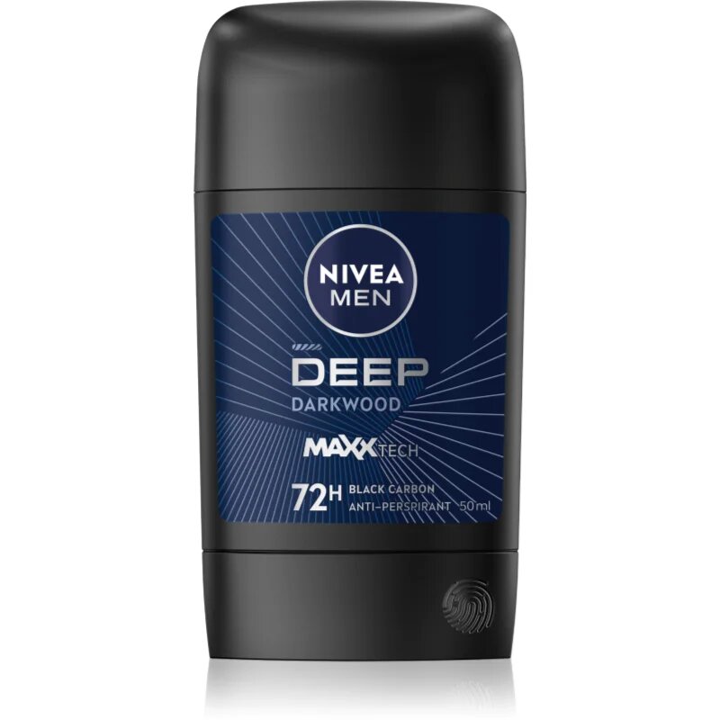 Nivea MEN Deep tuhý antiperspirant pro muže Black Carbon Dark Wood 50 ml