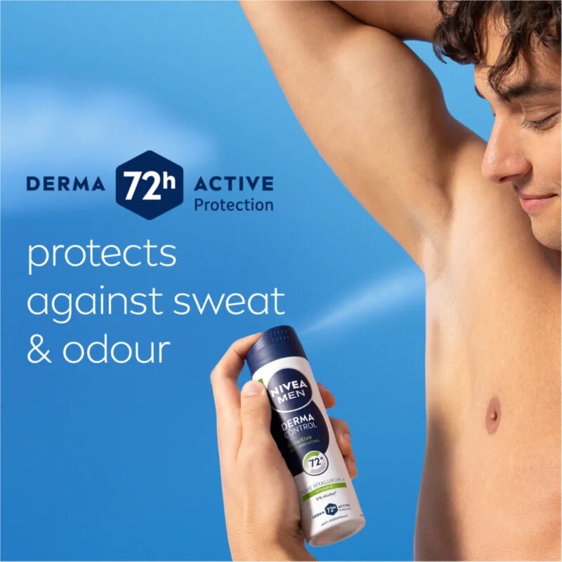 Nivea MEN Derma Control Sensitive antiperspirant ve spreji pro citlivou pokožku 150 ml