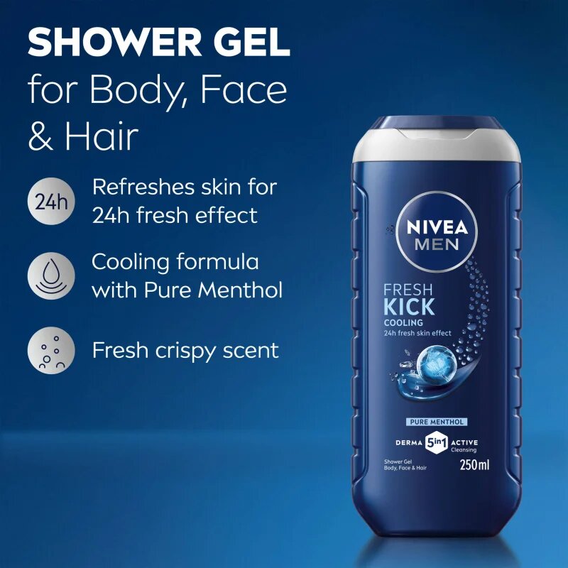 Nivea MEN Fresh Kick sprchový gel pro muže 250 ml
