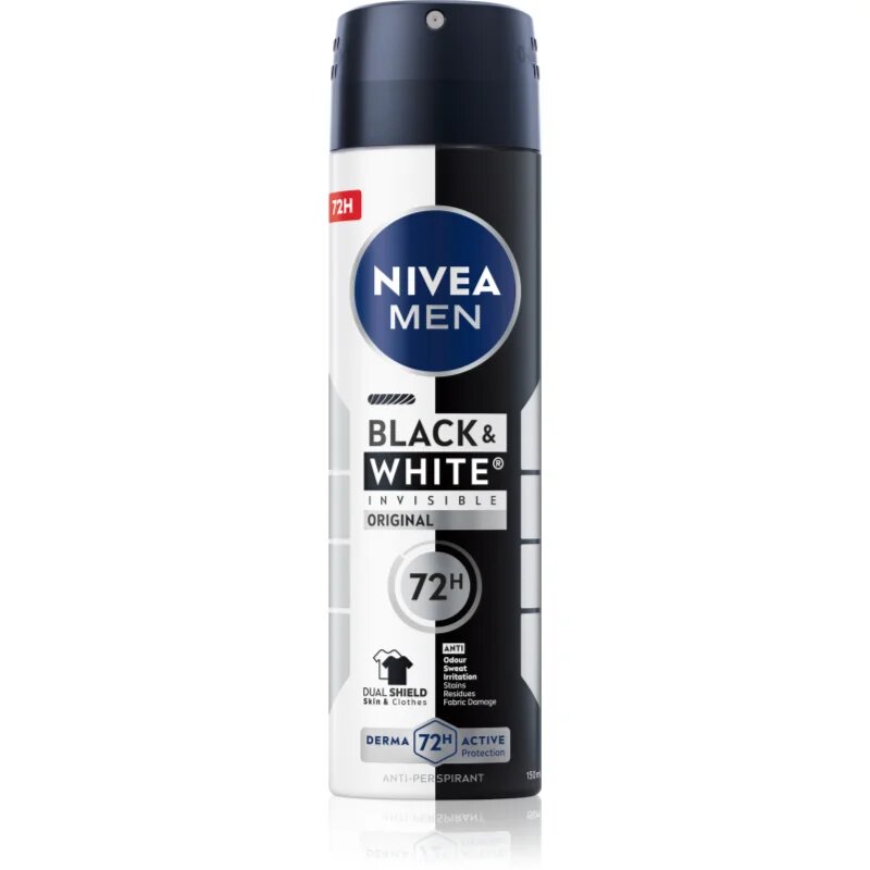 Nivea MEN Invisible Black & White antiperspirant ve spreji pro muže 150 ml