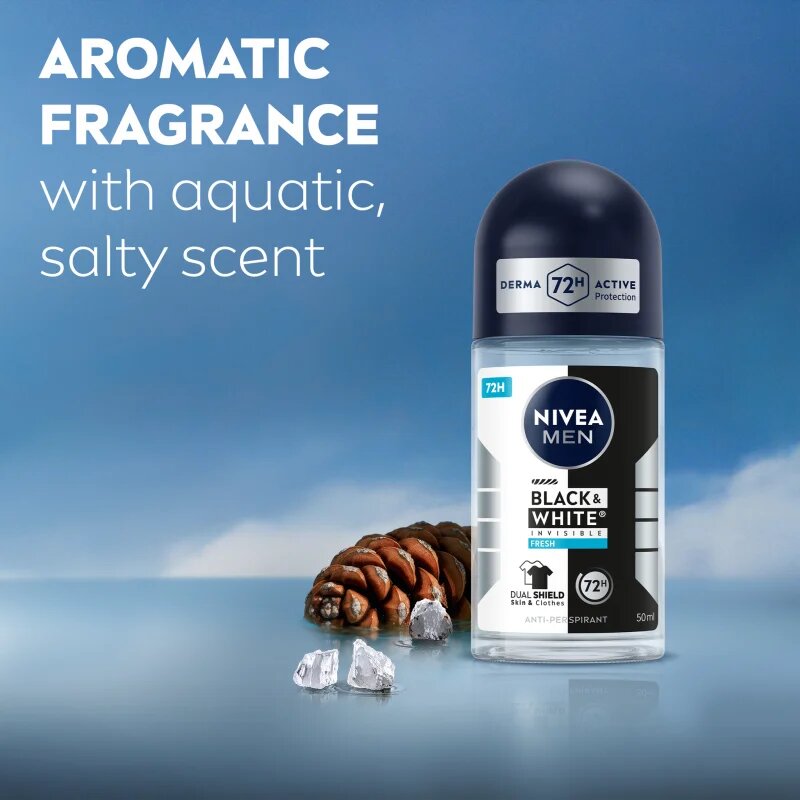 Nivea MEN Invisible Black & White Fresh kuličkový antiperspirant pro muže 50 ml