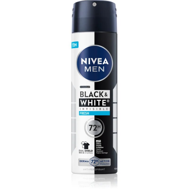 Nivea MEN Invisible Black & White sprej antiperspirant pro muže Fresh 150 ml