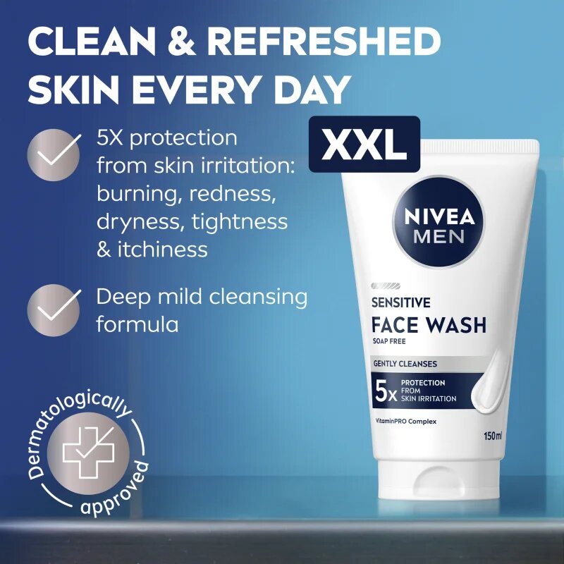Nivea MEN Sensitive čisticí gel pro citlivou pleť 150 ml