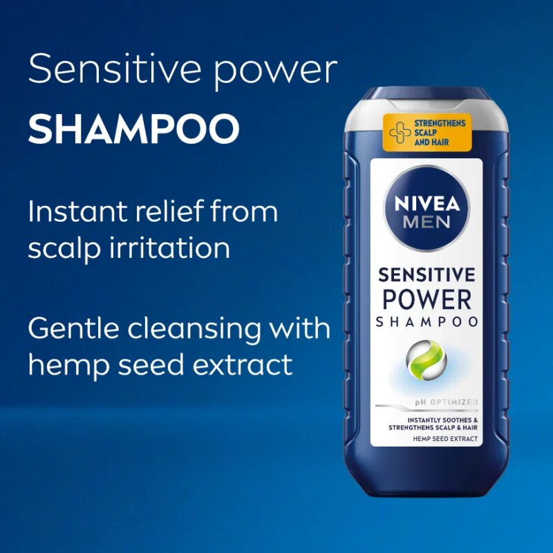 Nivea MEN Sensitive Power posilující šampon pro citlivou vlasovou pokožku 250 ml