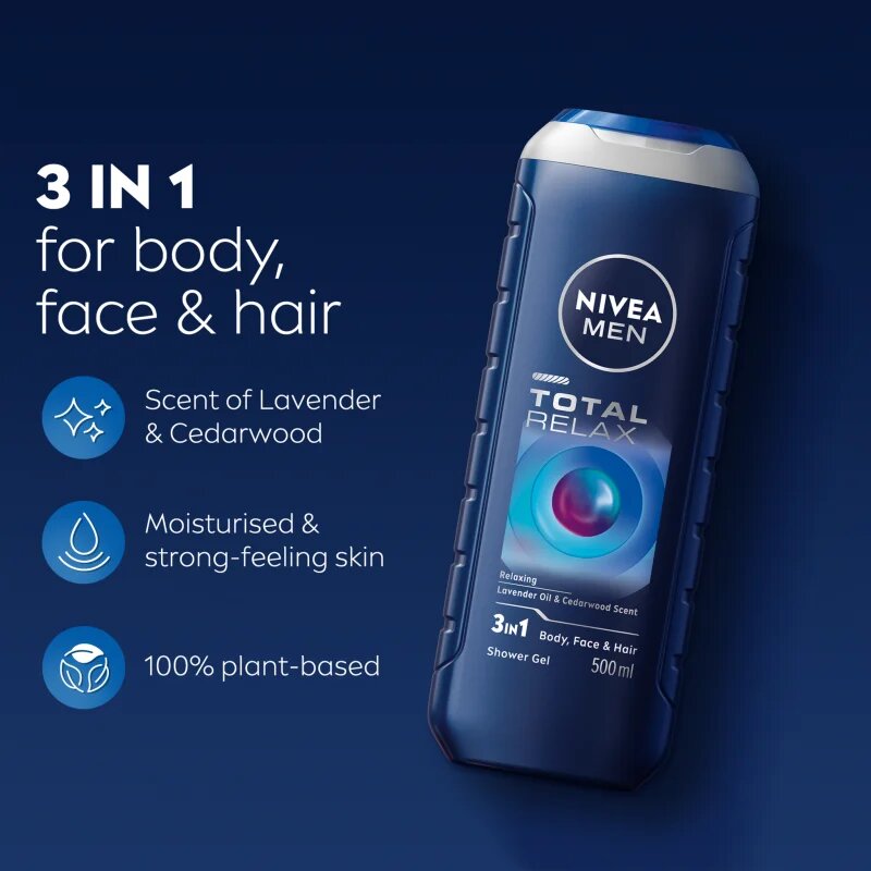 Nivea MEN Total Relax relaxační sprchový gel 500 ml