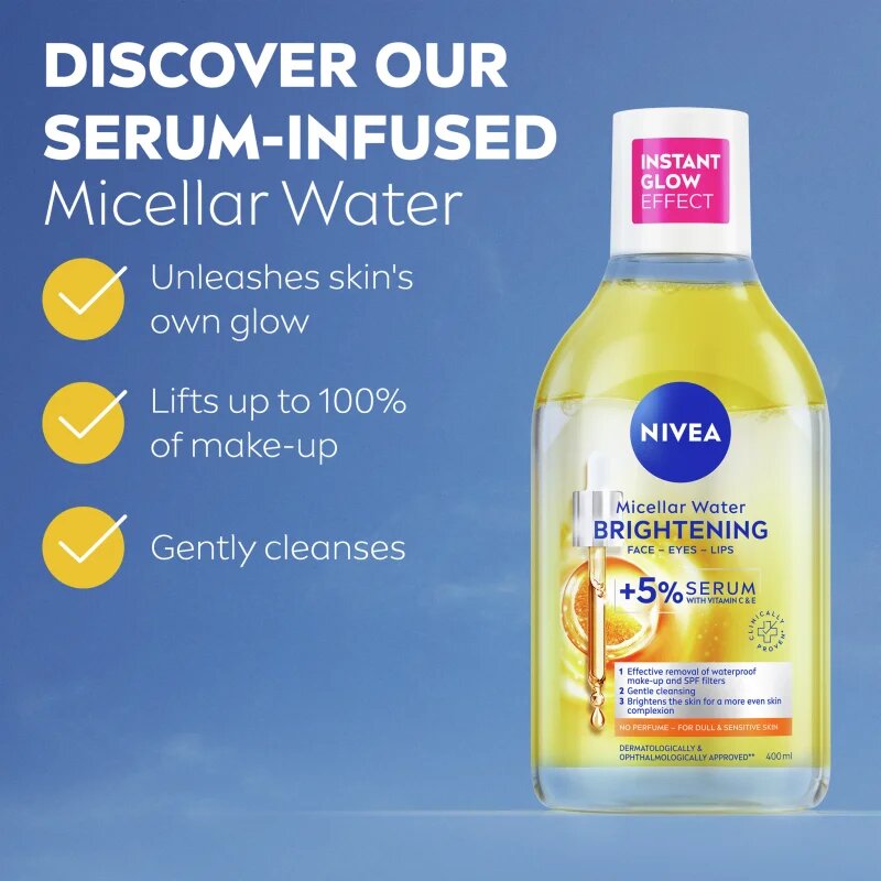Nivea Micellar Brightening čisticí micelární voda pro rozjasnění pleti 400 ml