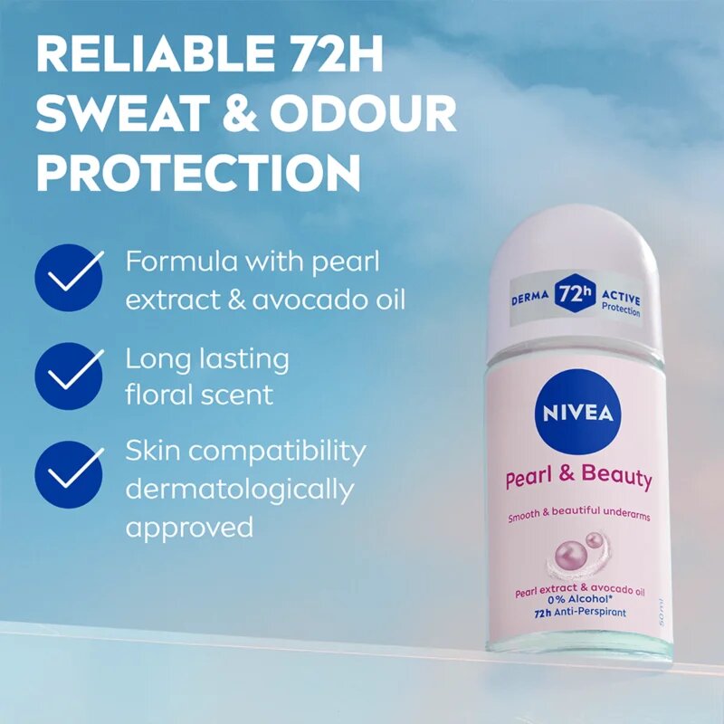 Nivea Pearl & Beauty kuličkový antiperspirant pro ženy 72h 50 ml