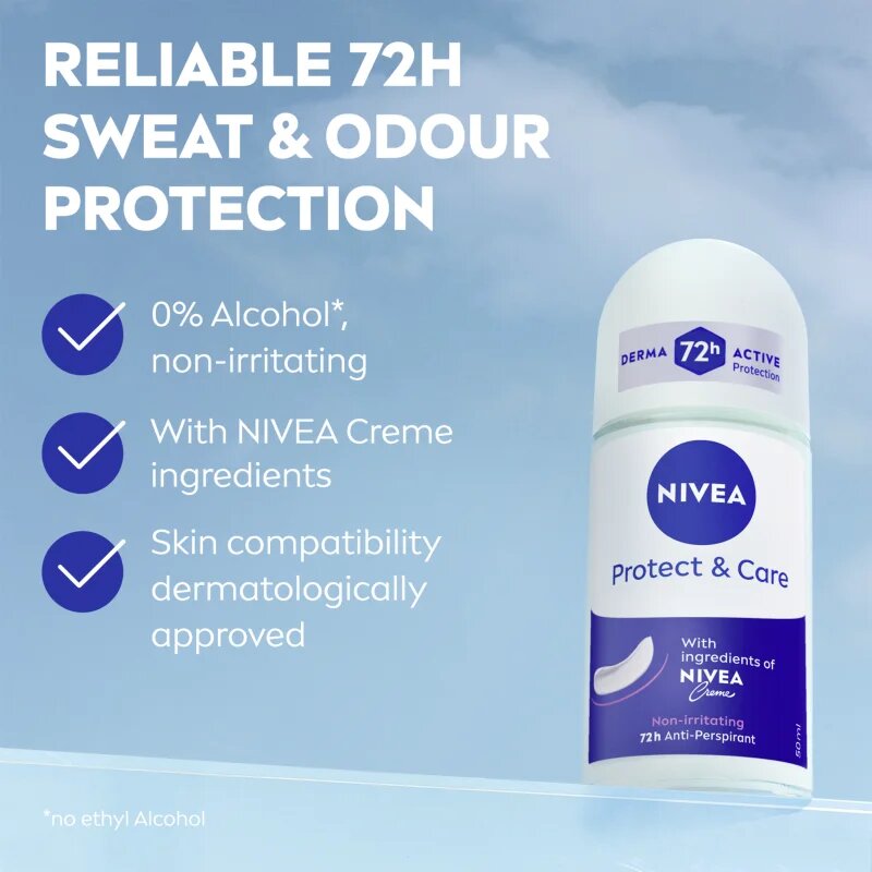 Nivea Protect & Care kuličkový antiperspirant pro ženy 50 ml
