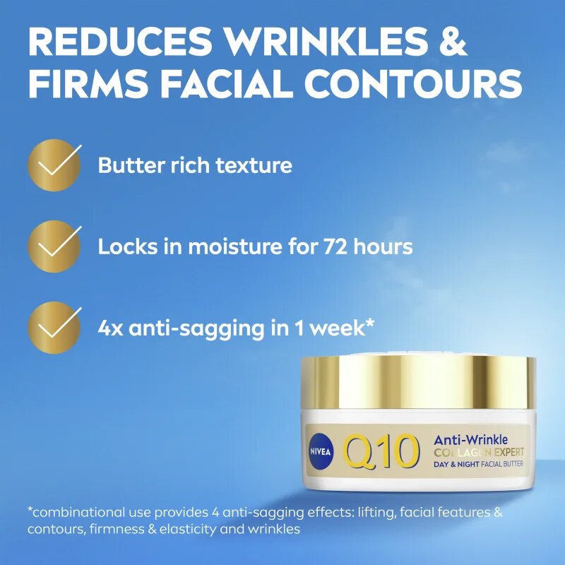 Nivea Q10 Anti-Wrinkle Collagen Expert hloubkově vyživující máslo proti vráskám 50 ml