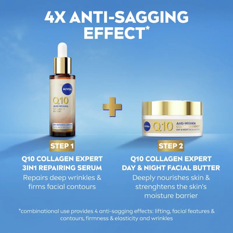 Nivea Q10 Anti-Wrinkle Collagen Expert hloubkově vyživující máslo proti vráskám 50 ml