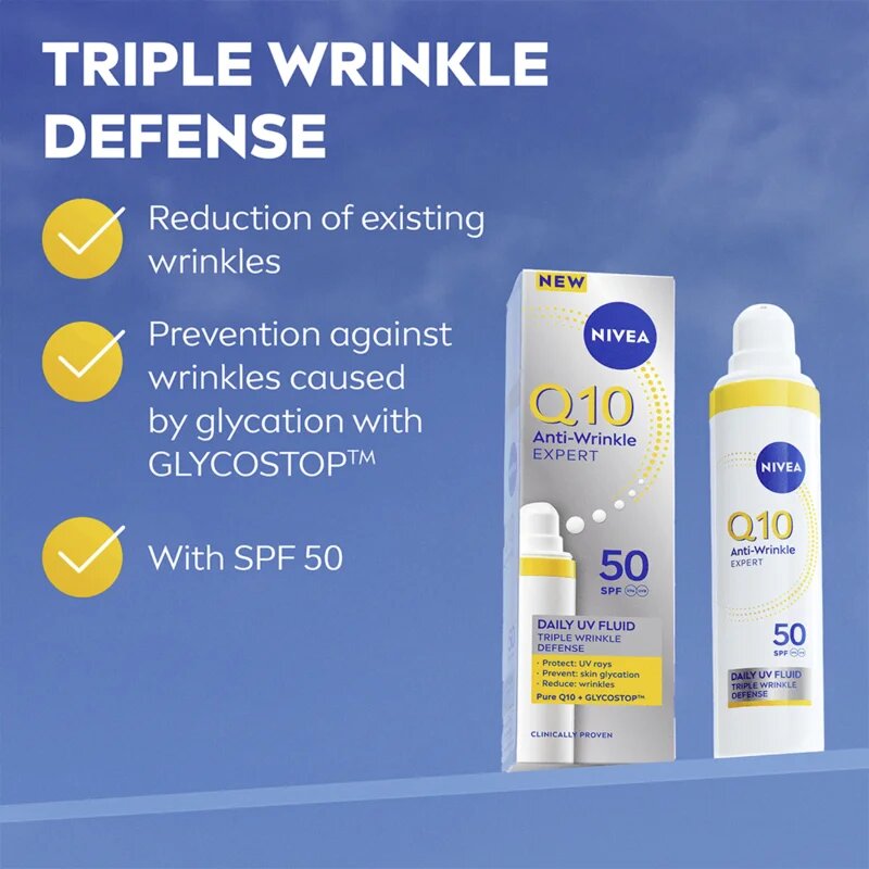 Nivea Q10 Anti-Wrinkle ultra lehký fluid SPF 50 40 ml