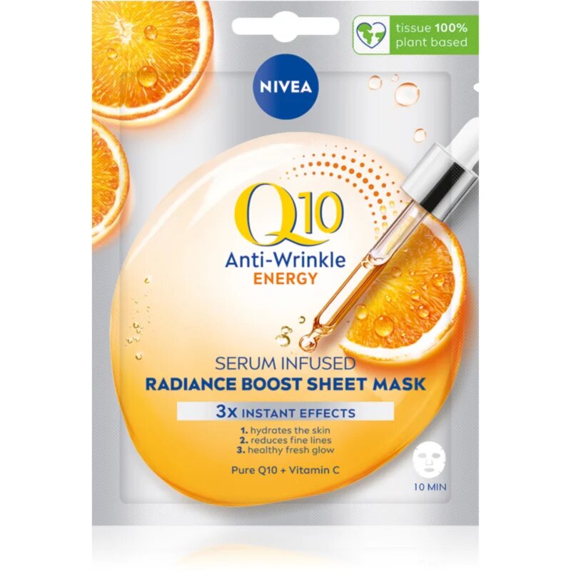 Nivea Q10 Energy protivrásková plátýnková maska 1 ks