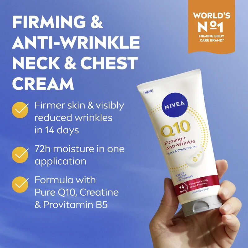Nivea Q10 Firming + Anti-Wrinkle zpevňující krém na krk a dekolt 200 ml
