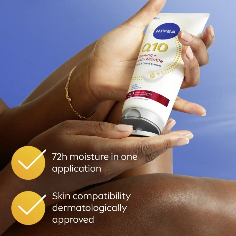 Nivea Q10 Firming + Anti-Wrinkle zpevňující krém na krk a dekolt 200 ml