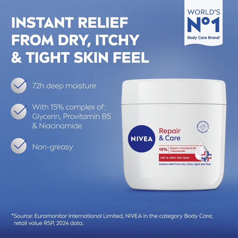 Nivea Repair & Care výživný regenerační krém pro suchou pokožku 400 ml