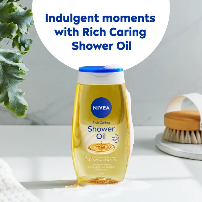 Nivea Rich Care sprchový olej pro suchou pokožku 3 x 200 ml
