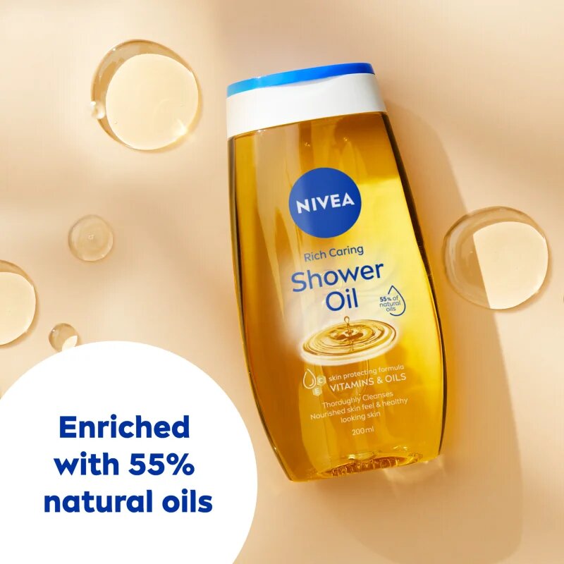 Nivea Rich Care sprchový olej pro suchou pokožku 3 x 200 ml