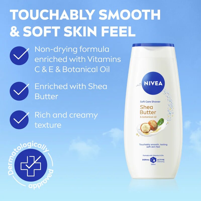 Nivea Shea Butter & Botanical Oil krémový sprchový gel 250 ml