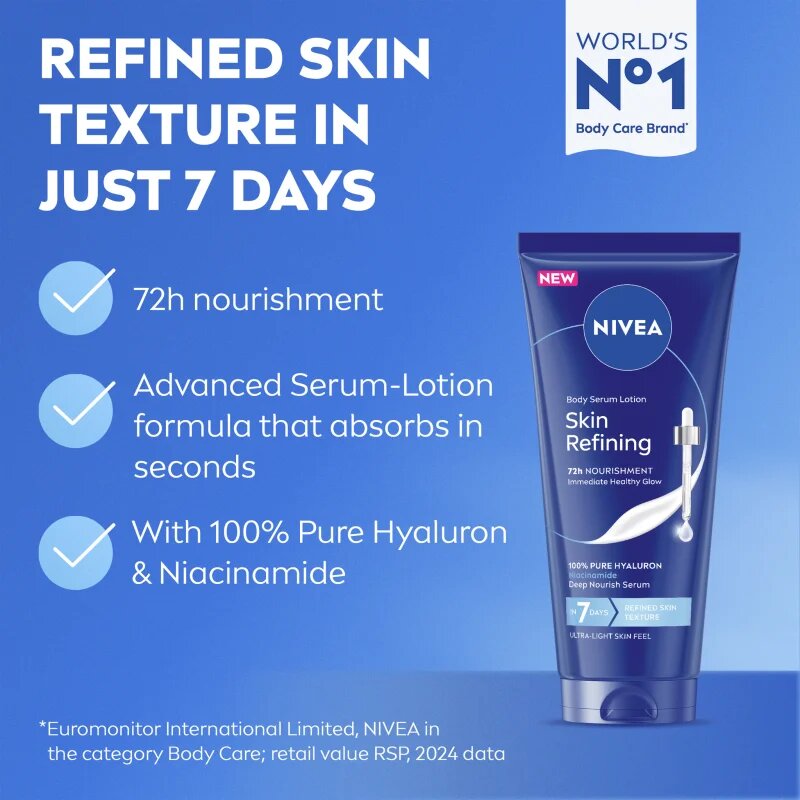 Nivea Skin Refining tělové sérum pro výživu a hydrataci 200 ml