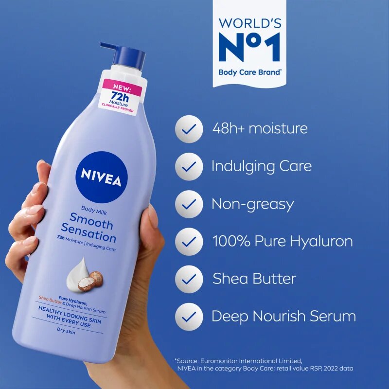 Nivea Smooth Sensation hydratační tělové mléko pro suchou pokožku 625 ml