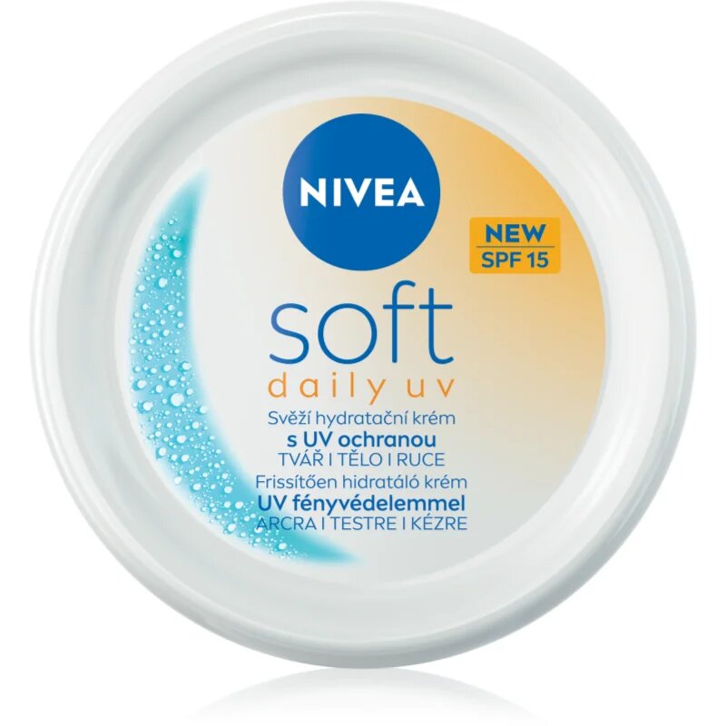 Nivea Soft Daily UV hydratační ochranný krém na tělo a obličej SPF 15 100 ml