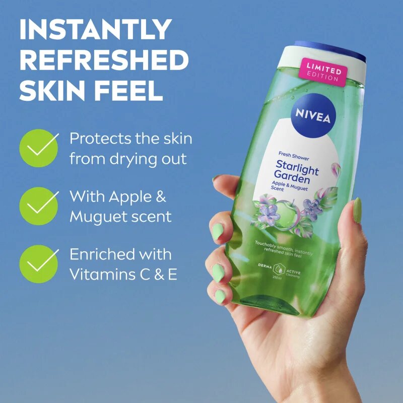 Nivea Starlight Garden osvěžující sprchový gel limitovaná edice 250 ml