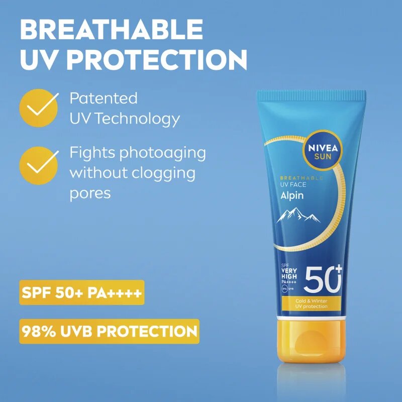 Nivea SUN Alpin pleťový krém na opalování proti chladu a větru SPF 50+ 40 ml