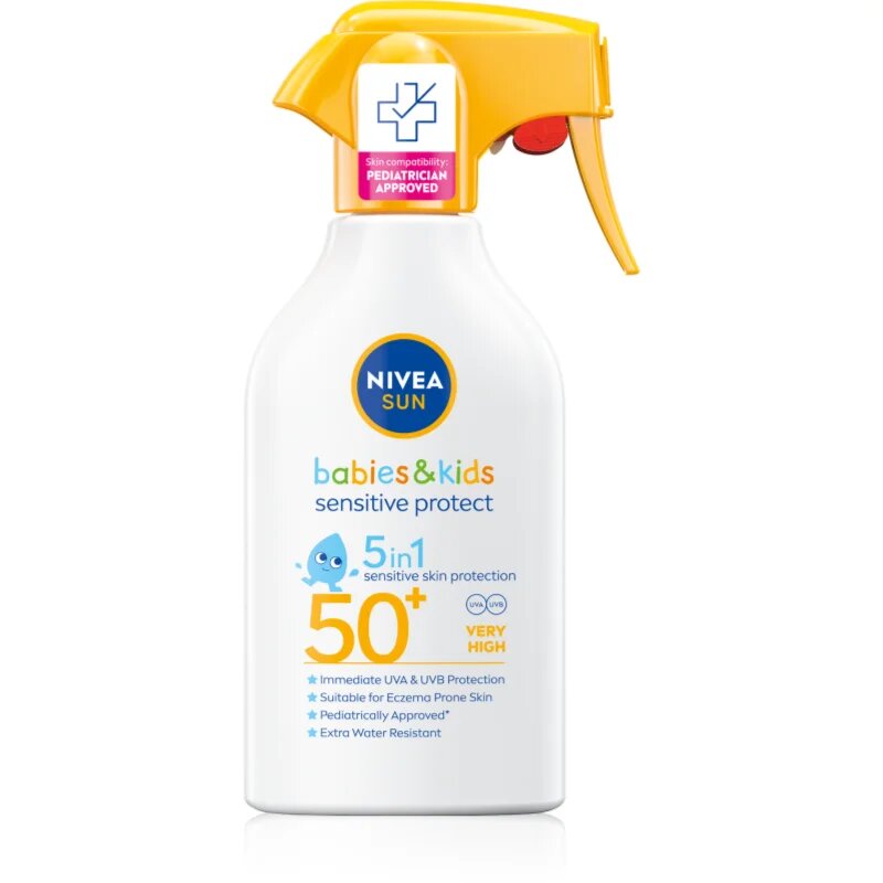 Nivea SUN Babies & Kids dětský sprej na opalování pro citlivou pokožku SPF 50+ 250 ml
