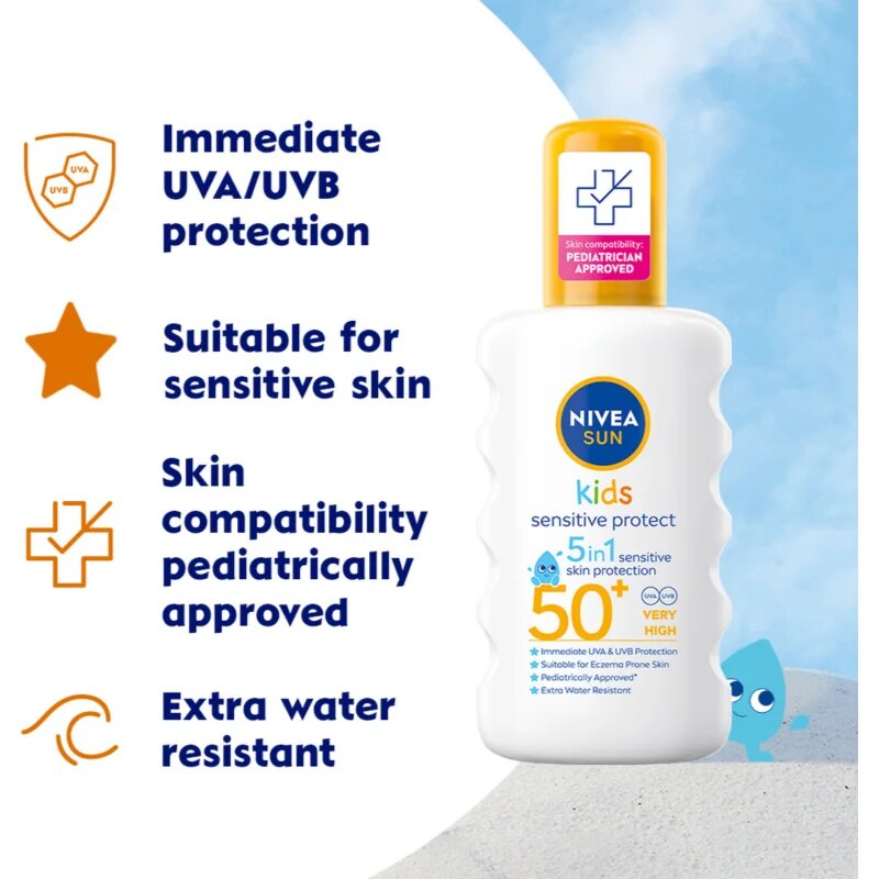 Nivea Sun Kids dětský sprej na opalování SPF 50+ 200 ml