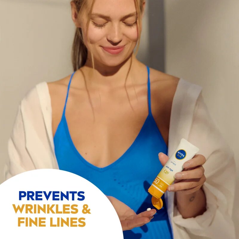 Nivea SUN pleťový krém na opalování proti vráskám Q10 SPF 50 50 ml
